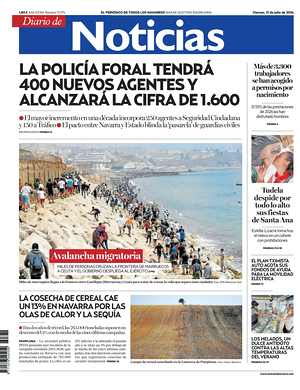 Prima pagina Diario de Noticias di oggi - Quotidiano regional