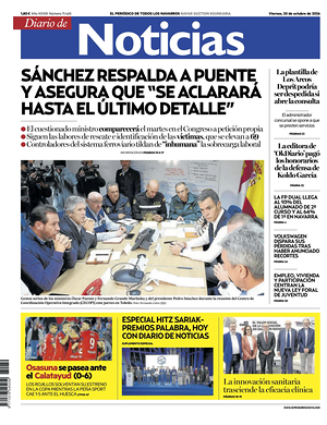 Prima pagina Diario de Noticias di oggi - Quotidiano regional