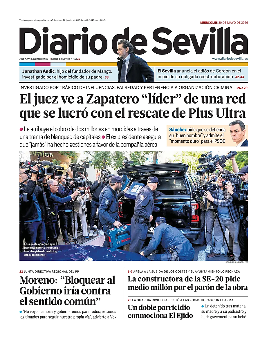 Portada Diario de Sevilla de hoy - Quiosco 20 mayo 2026