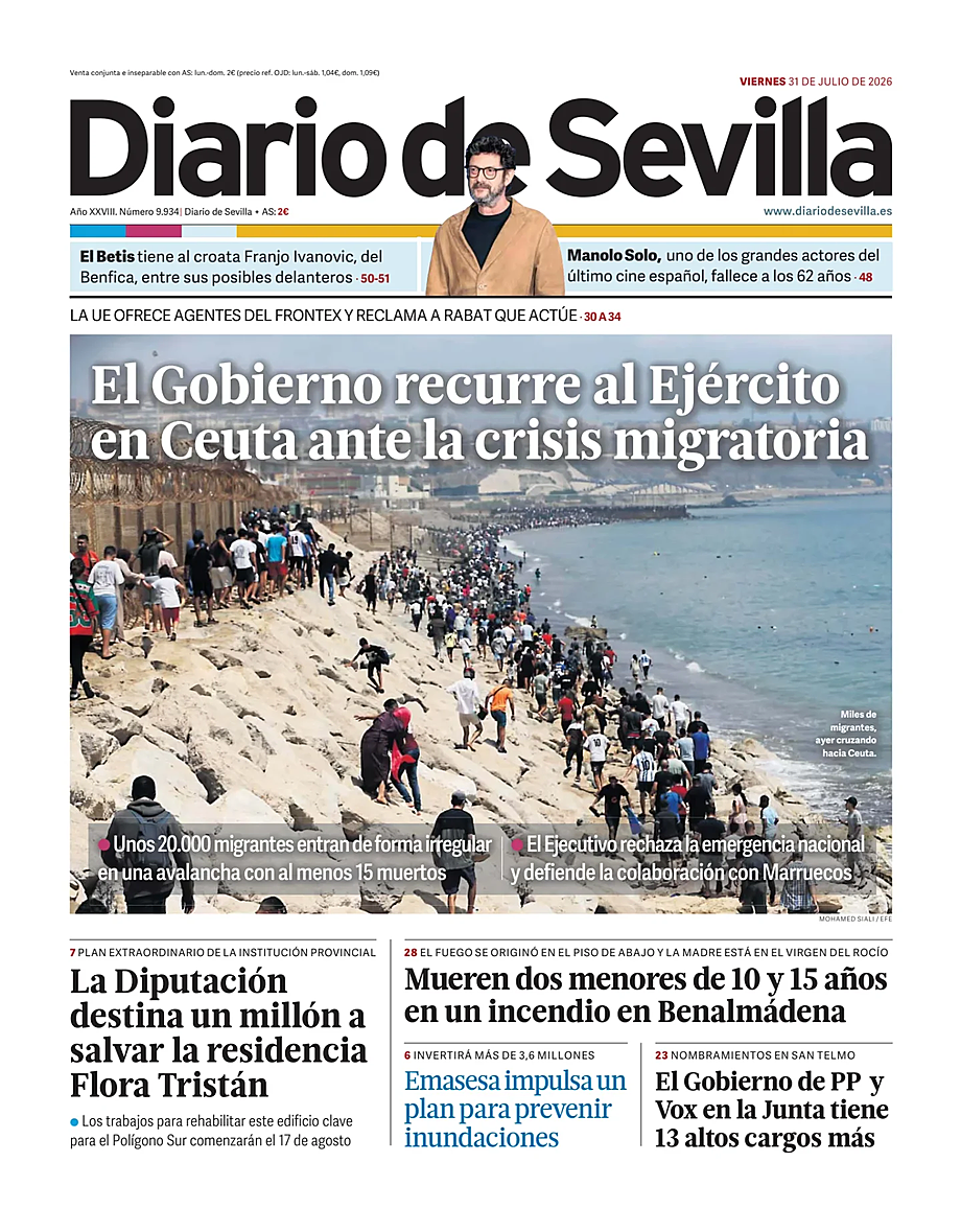 Portada Diario de Sevilla de hoy - Quiosco 31 julio 2026