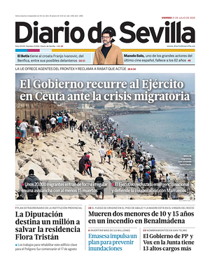 Prima pagina Diario de Sevilla di oggi - Quotidiano regional