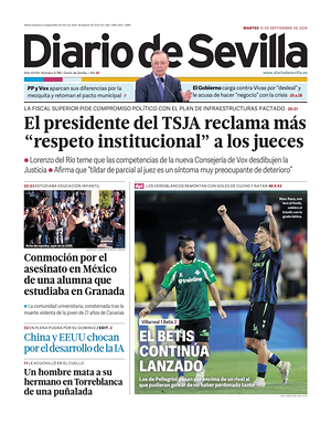 Prima pagina Diario de Sevilla di oggi - Quotidiano regional