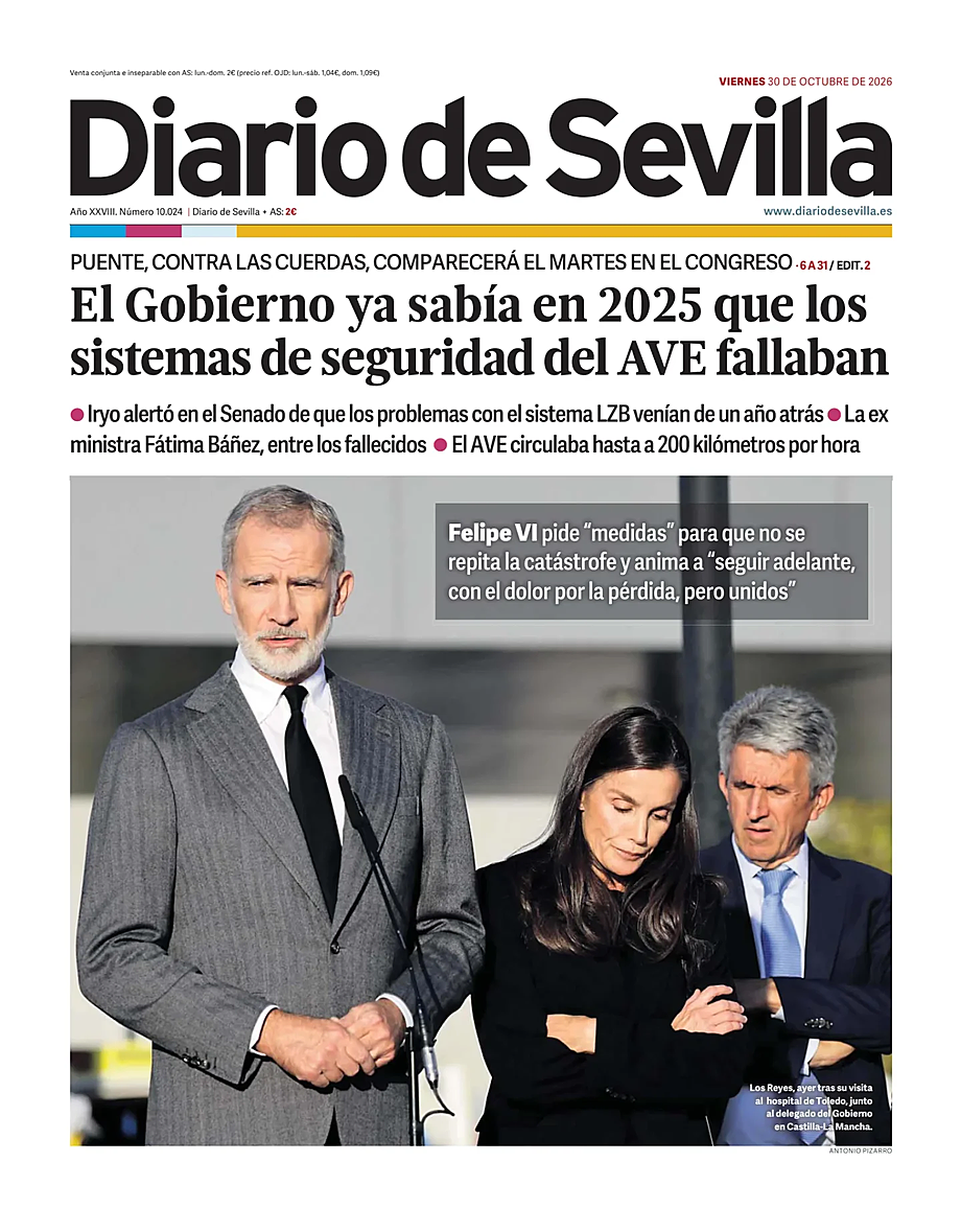 Portada Diario de Sevilla de hoy - Quiosco 30 octubre 2026