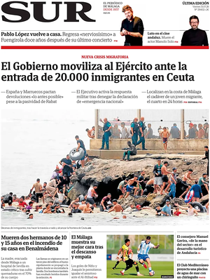 Prima pagina Diario SUR di oggi - Quotidiano regional