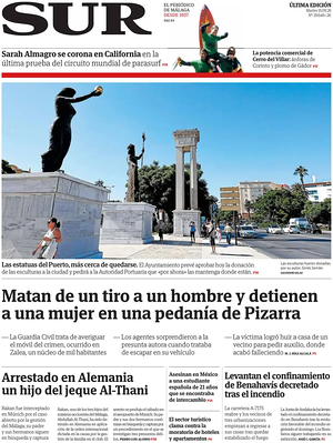 Prima pagina Diario SUR di oggi - Quotidiano regional