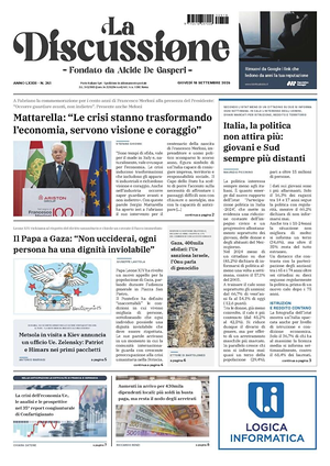 Prima pagina La Discussione di oggi - Quotidiano nazionale