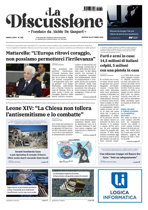 La Discussione prima pagina