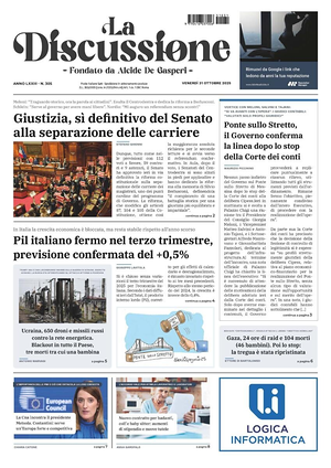 La Discussione prima pagina