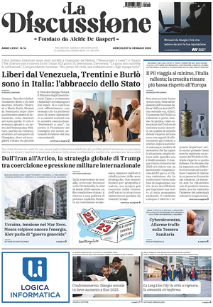 La Discussione prima pagina
