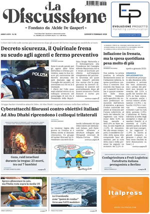Prima pagina La Discussione di oggi - Quotidiano nazionale