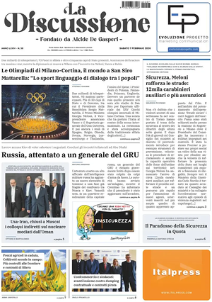Prima pagina La Discussione di oggi - Quotidiano nazionale