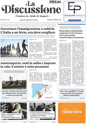 Prima pagina La Discussione di oggi - Quotidiano nazionale