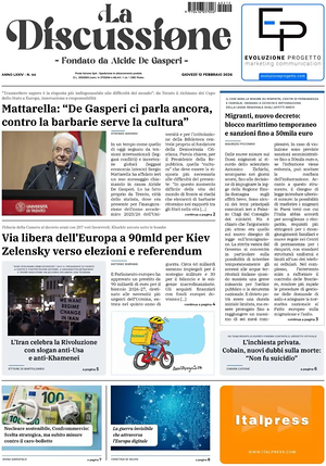 Prima pagina La Discussione di oggi - Quotidiano nazionale