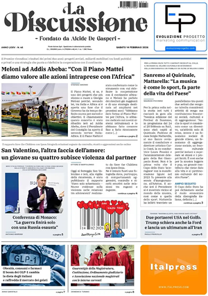 Prima pagina La Discussione di oggi - Quotidiano nazionale