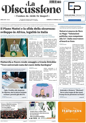 Prima pagina La Discussione di oggi - Quotidiano nazionale