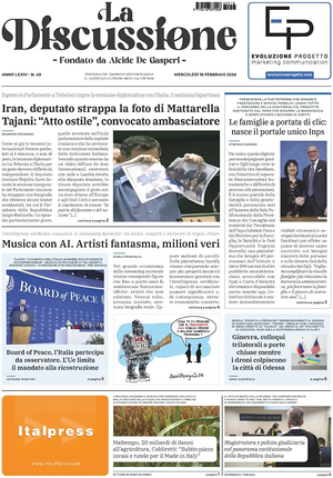 Prima pagina La Discussione di oggi - Quotidiano nazionale