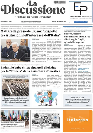 Prima pagina La Discussione di oggi - Quotidiano nazionale