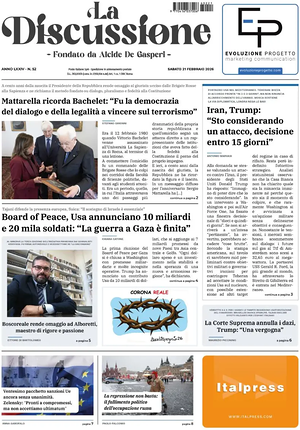 Prima pagina La Discussione di oggi - Quotidiano nazionale