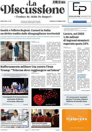 Prima pagina La Discussione di oggi - Quotidiano nazionale