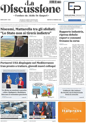 Prima pagina La Discussione di oggi - Quotidiano nazionale