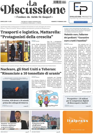 Prima pagina La Discussione di oggi - Quotidiano nazionale