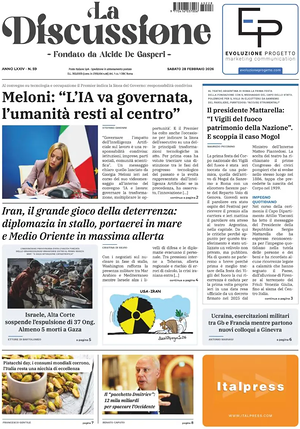 Prima pagina La Discussione di oggi - Quotidiano nazionale