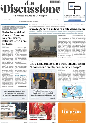 Prima pagina La Discussione di oggi - Quotidiano nazionale