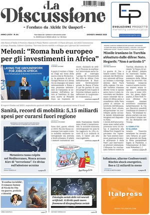 Prima pagina La Discussione di oggi - Quotidiano nazionale