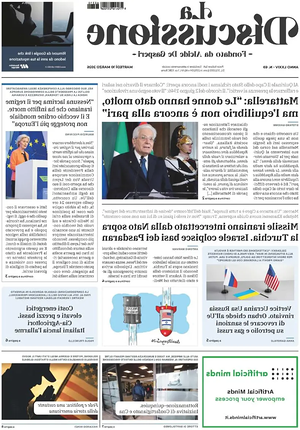 Prima pagina La Discussione di oggi - Quotidiano nazionale