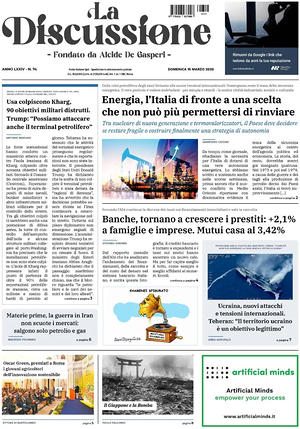 Prima pagina La Discussione di oggi - Quotidiano nazionale
