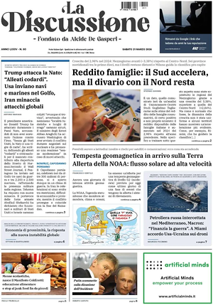 Prima pagina La Discussione di oggi - Quotidiano nazionale