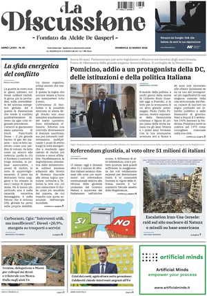 Prima pagina La Discussione di oggi - Quotidiano nazionale