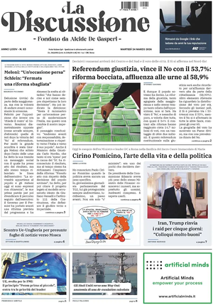 Prima pagina La Discussione di oggi - Quotidiano nazionale