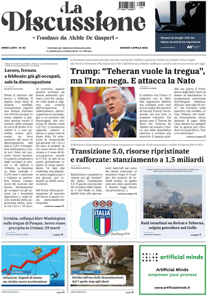 Prima pagina La Discussione di oggi - Quotidiano nazionale