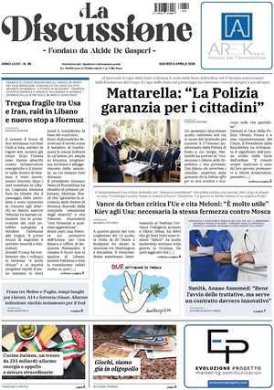 Prima pagina La Discussione di oggi - Quotidiano nazionale