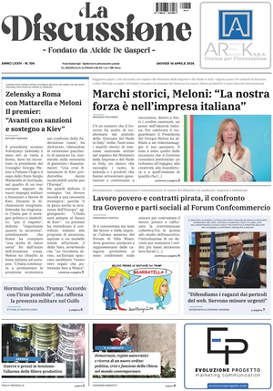 Prima pagina La Discussione di oggi - Quotidiano nazionale