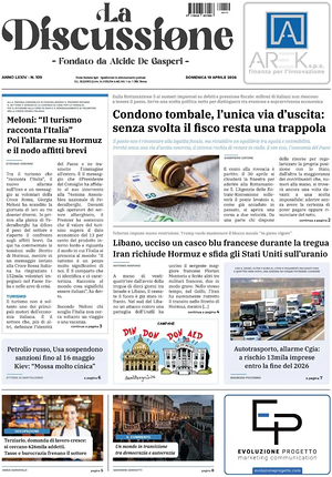 La Discussione prima pagina