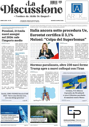 Prima pagina La Discussione di oggi - Quotidiano nazionale