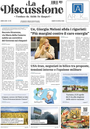 Prima pagina La Discussione di oggi - Quotidiano nazionale