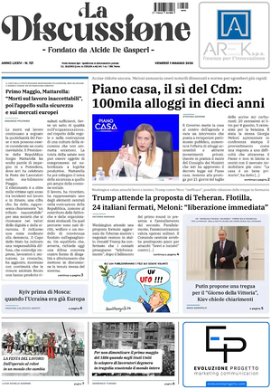 Prima pagina La Discussione di oggi - Quotidiano nazionale
