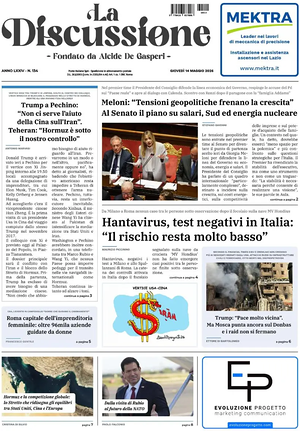 Prima pagina La Discussione di oggi - Quotidiano nazionale