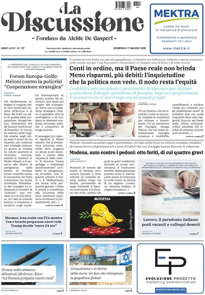 La Discussione prima pagina