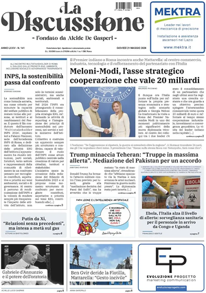 Prima pagina La Discussione di oggi - Quotidiano nazionale