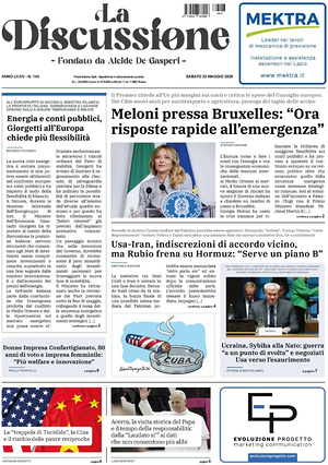 Prima pagina La Discussione di oggi - Quotidiano nazionale
