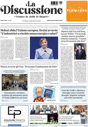 Prima pagina La Discussione di oggi - Quotidiano nazionale