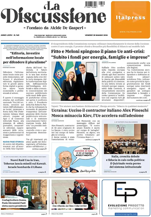 Prima pagina La Discussione di oggi - Quotidiano nazionale