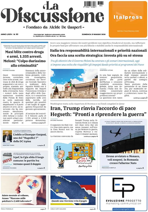 Prima pagina La Discussione di oggi - Quotidiano nazionale