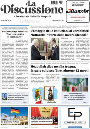 Prima pagina La Discussione di oggi - Quotidiano nazionale