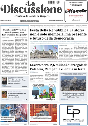 Prima pagina La Discussione di oggi - Quotidiano nazionale