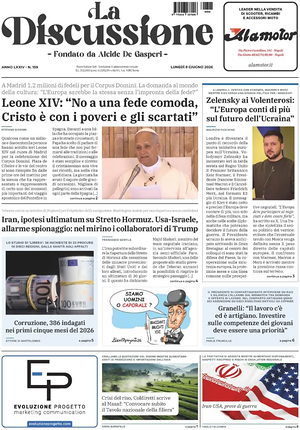 Prima pagina La Discussione di oggi - Quotidiano nazionale